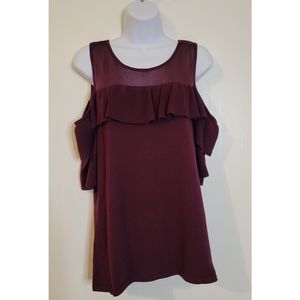 Plum, cold shoulder sweater, size XL. I.N.C.